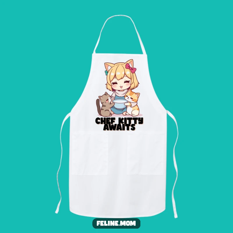 Funny Kawaii Cat Lady Apron: Cook with Care While Feeding Your Cat