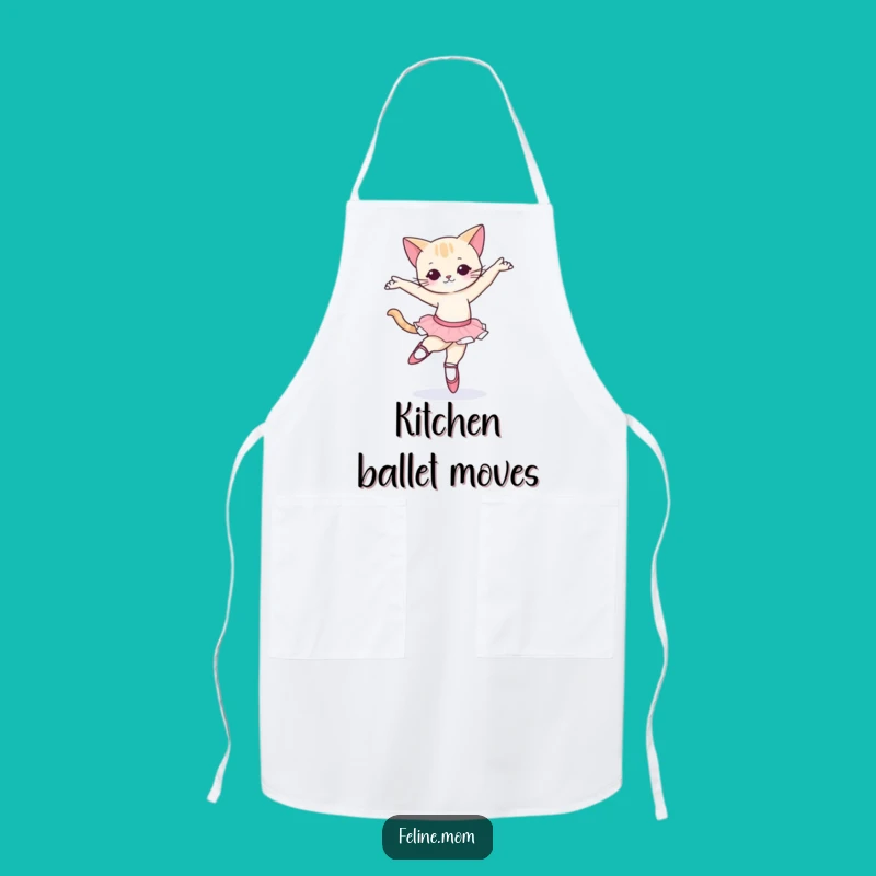 Funny Ballet Cat Apron - Graceful Feline Dance Kitchen Gift