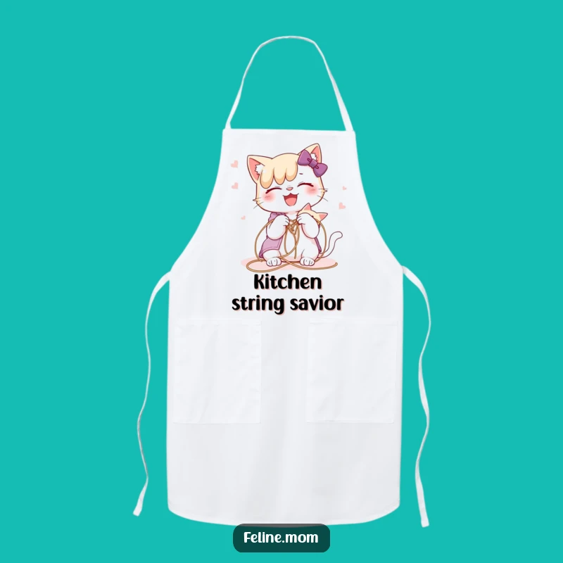 Funny Cat Lady String Apron for Joyful Crafting & Cooking