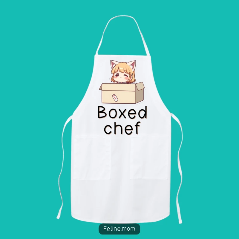 Funny Cat Woman Box Apron - Cook or Craft with Contented Humor!