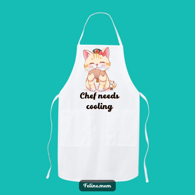 Funny Pampered Cat Apron: Fanned Feline Chef, Hilarious Kitchenwear Gift
