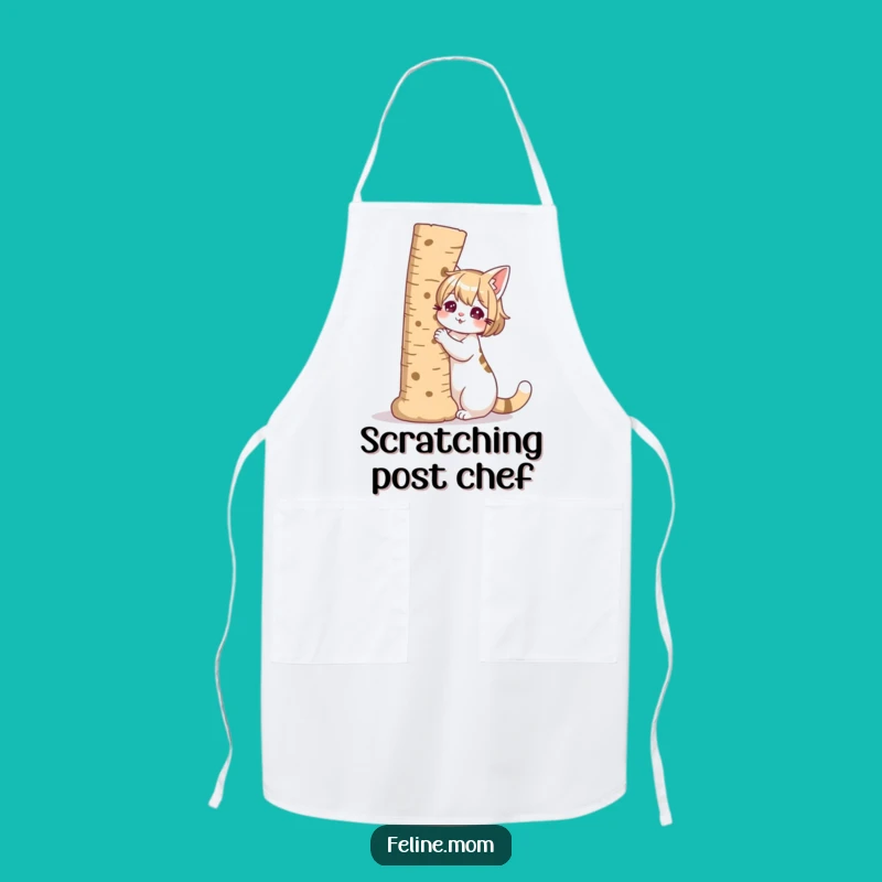 Funny Cat Lady Scratching Post Apron - Kitchen Gift for Unique Bonds