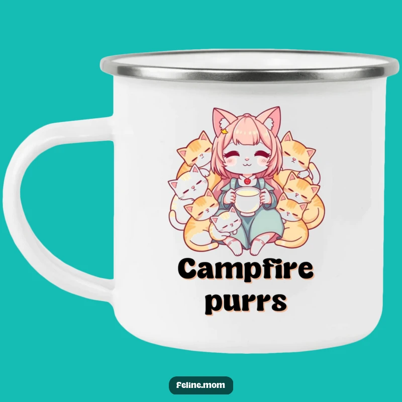 Funny Sleeping Cats Camping Mug - Peaceful Cat Lady Outdoor Gift