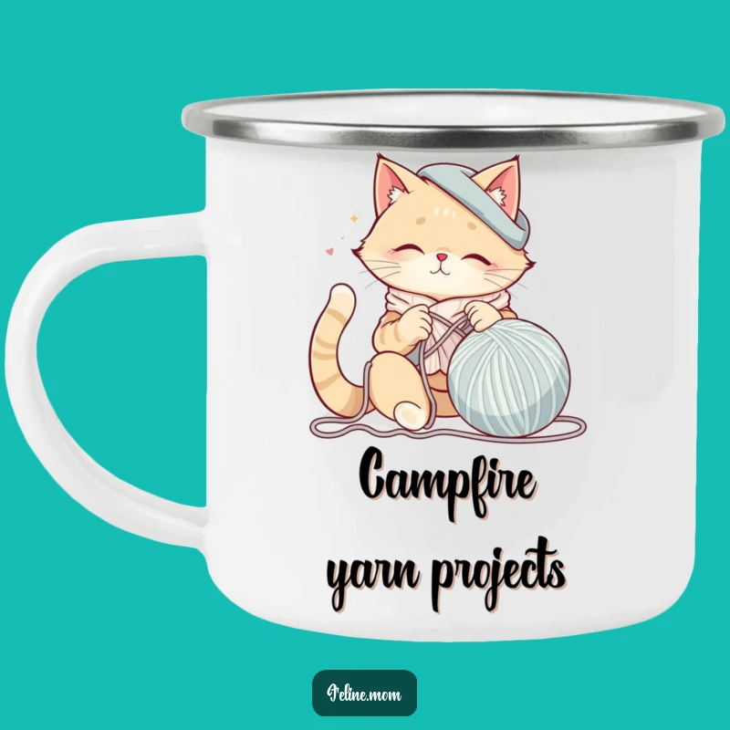 Crafty Campfires: Funny Cat Lady Knitting Camping Mug