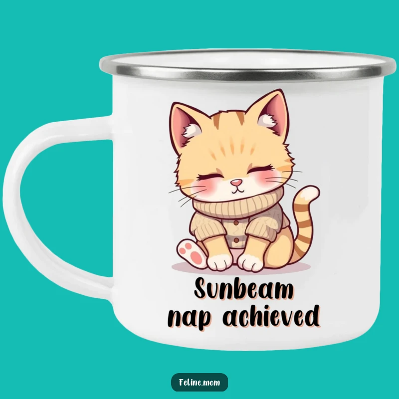 Funny Cozy Cat Camping Mug - Napping Cat, Your Relaxing Outdoor Funny Gift!