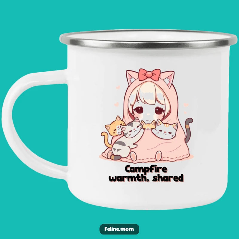 Funny Kawaii Cat Lady Camping Mug: Cozy Cats Adventure, Cool Funny Gift