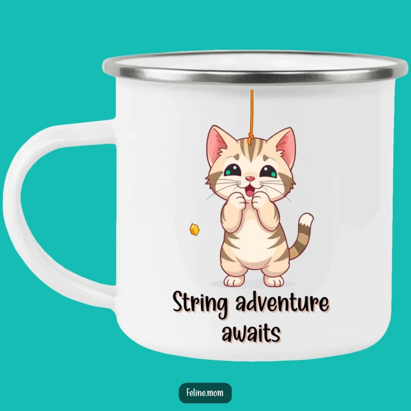 Funny Tabby Cat Camping Mug: Playful Adventures and Great Taste