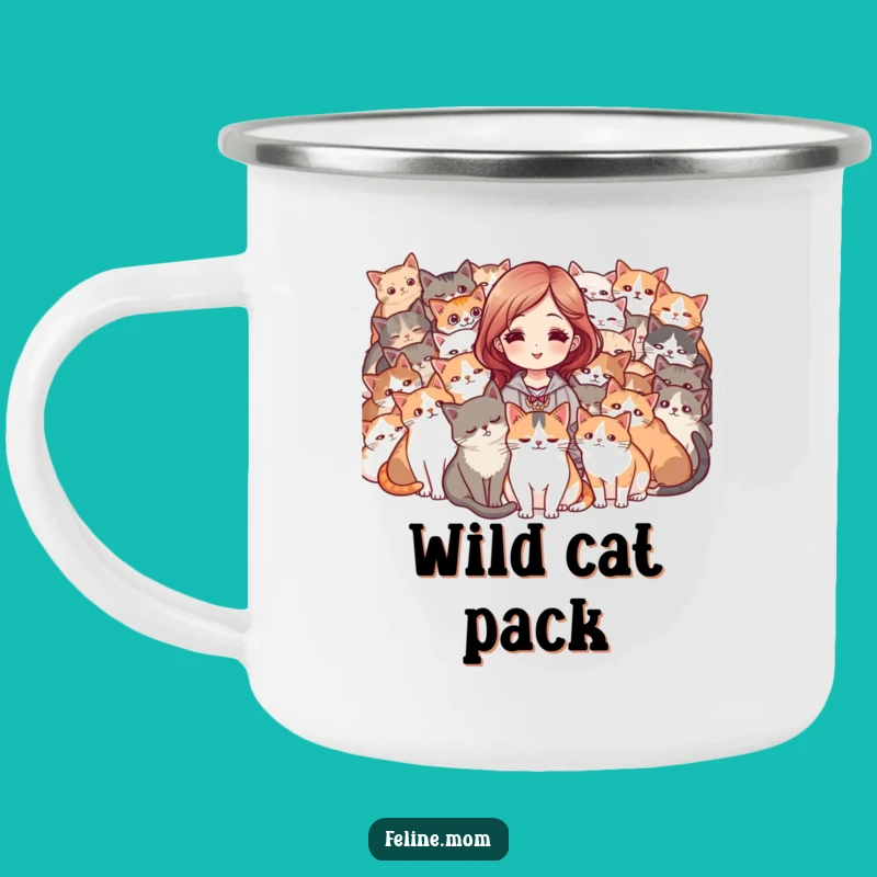Funny Cat Mob Camping Mug - Embrace Feline Companionship!