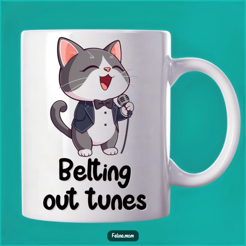 Funny Tuxedo Cat Mug: The Star of Your Morning Serenade