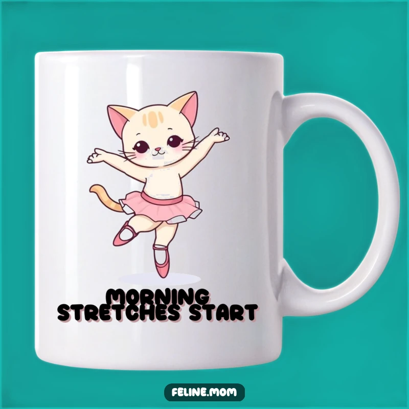 Funny Ballet Cat Mug - Graceful Feline Pirouette Gift