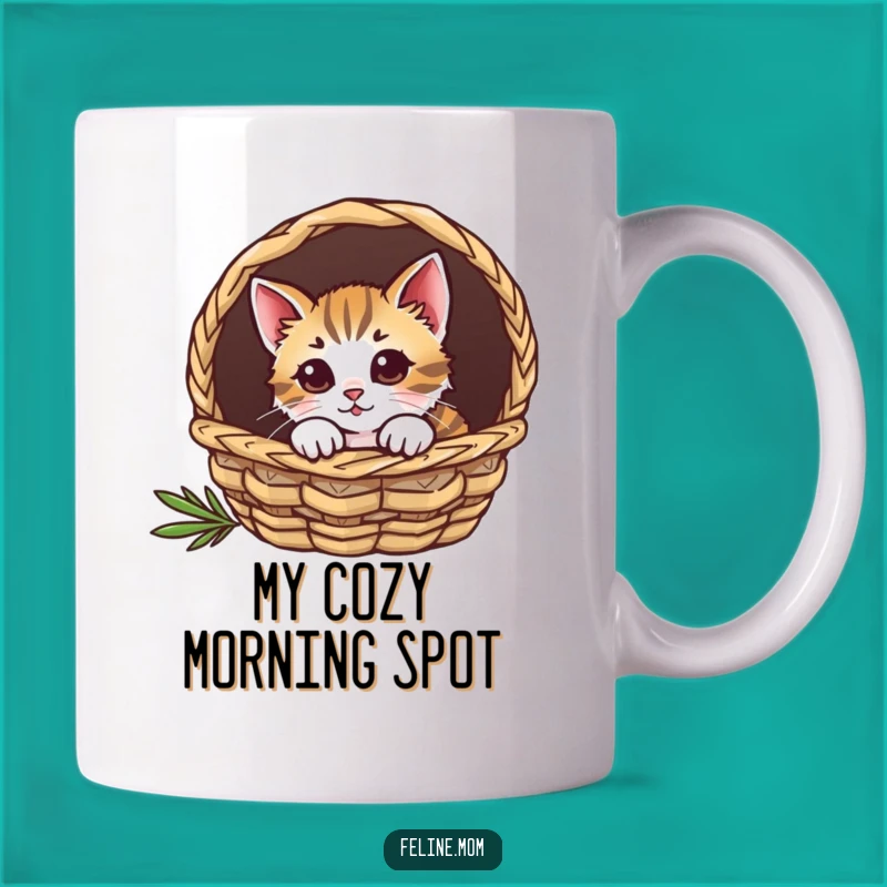 Funny Curious Cat Basket Mug: Adorable & Hilarious Gift for Cat Lovers
