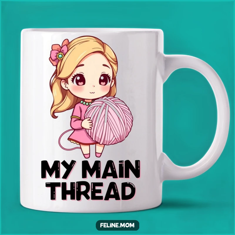 Funny Jeweled Cat Woman Yarn Ball Mug - Perfect Gift for Cat Lovers!