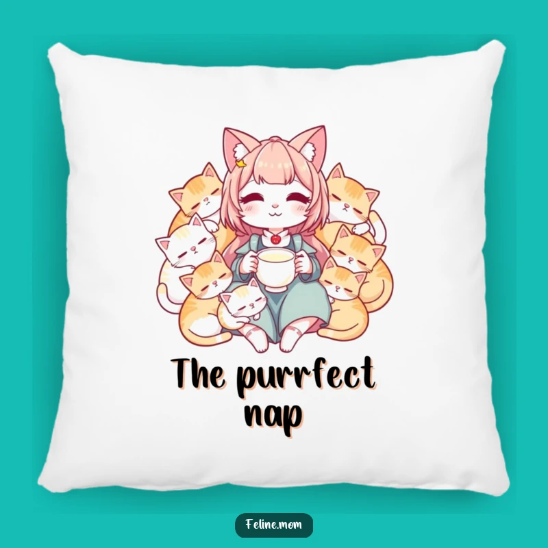 Cozy Funny Sleeping Cats Pillow - Relaxing Cat Lady Cushion Gift