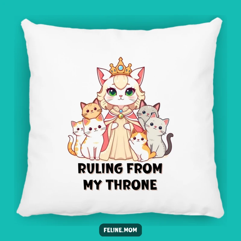 Funny Cat Lady Queen Pillow for Royal & Cozy Decor