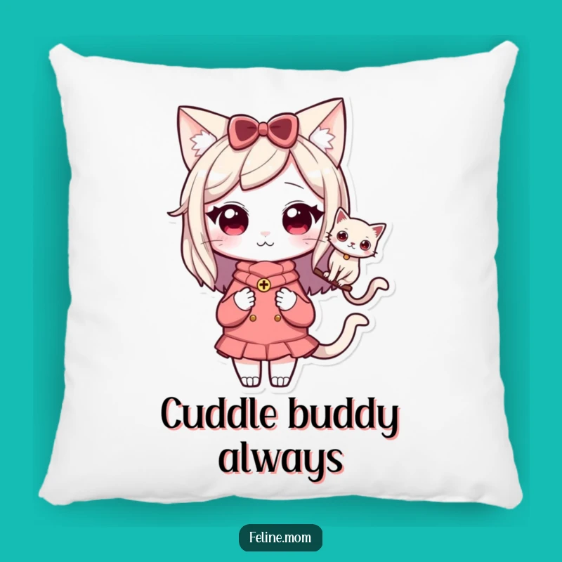 Funny Kawaii Cat Lady Pillow: Cat Companion Comfort, Lovely Funny Gift