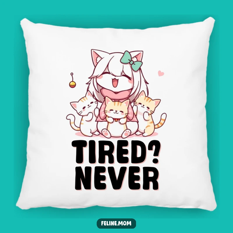 Funny Kawaii Cat Lady Pillow: Cats Playtime Comfort, Lovely Funny Gift