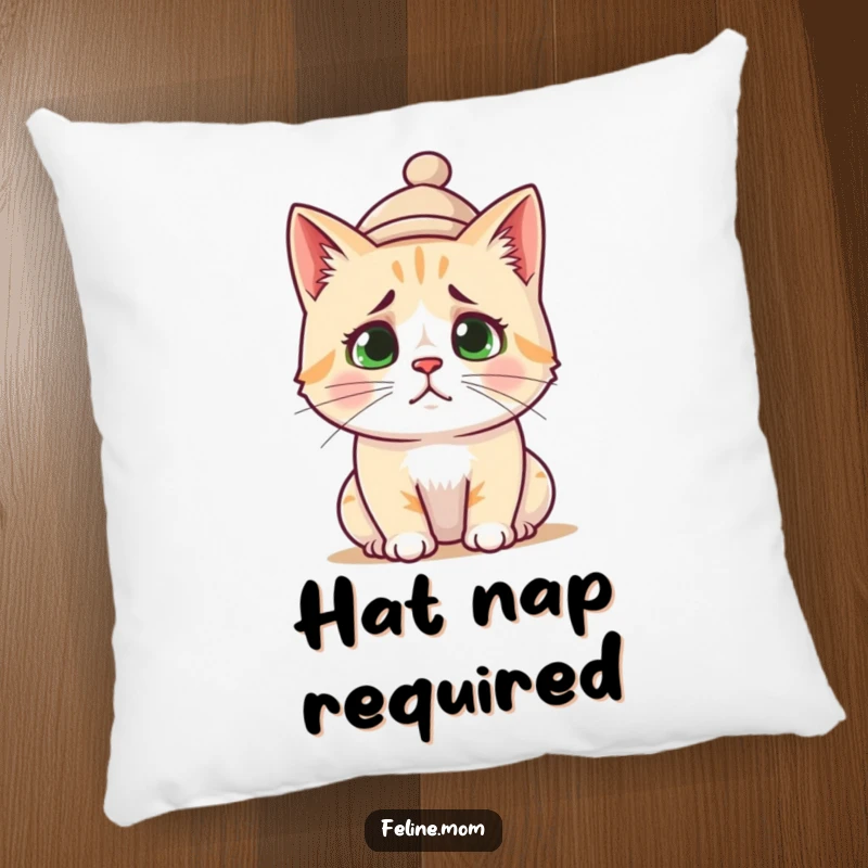 Funny Pillow: A plush pillow featuring a confused cat wearing a small, comical hat.