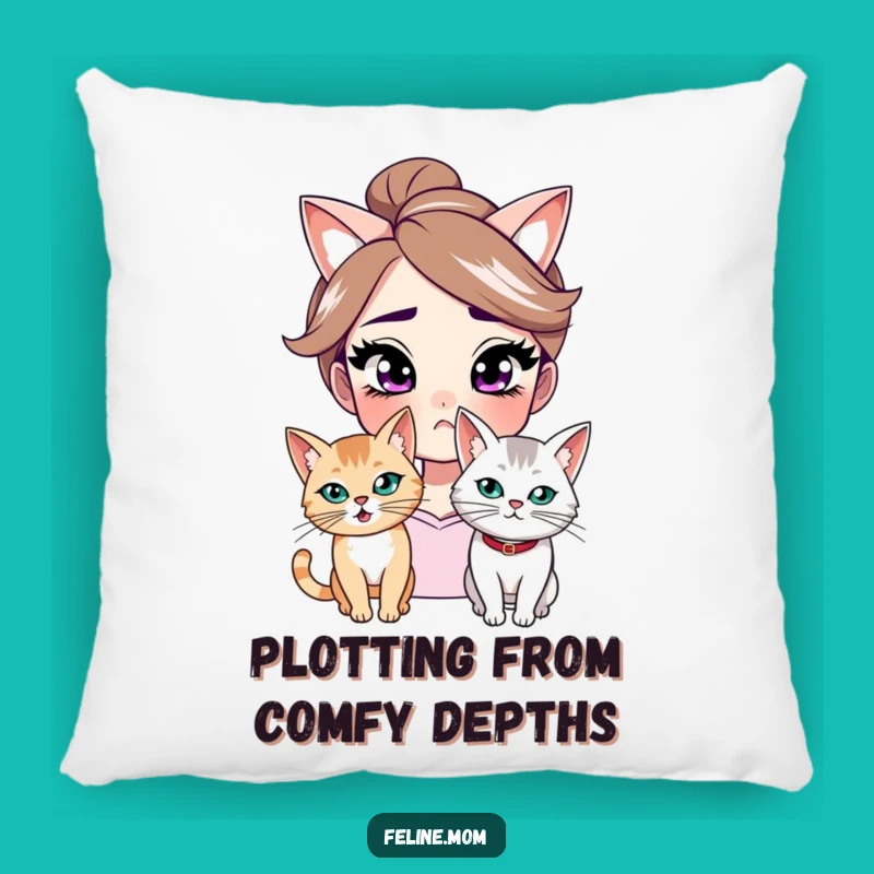 Funny Smirking Woman & Cat Pillow - Cozy Humor, Perfect Gift