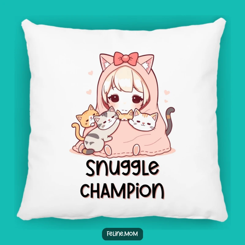 Funny Kawaii Cat Lady Pillow: Cozy Cats Comfort, Lovely Funny Gift