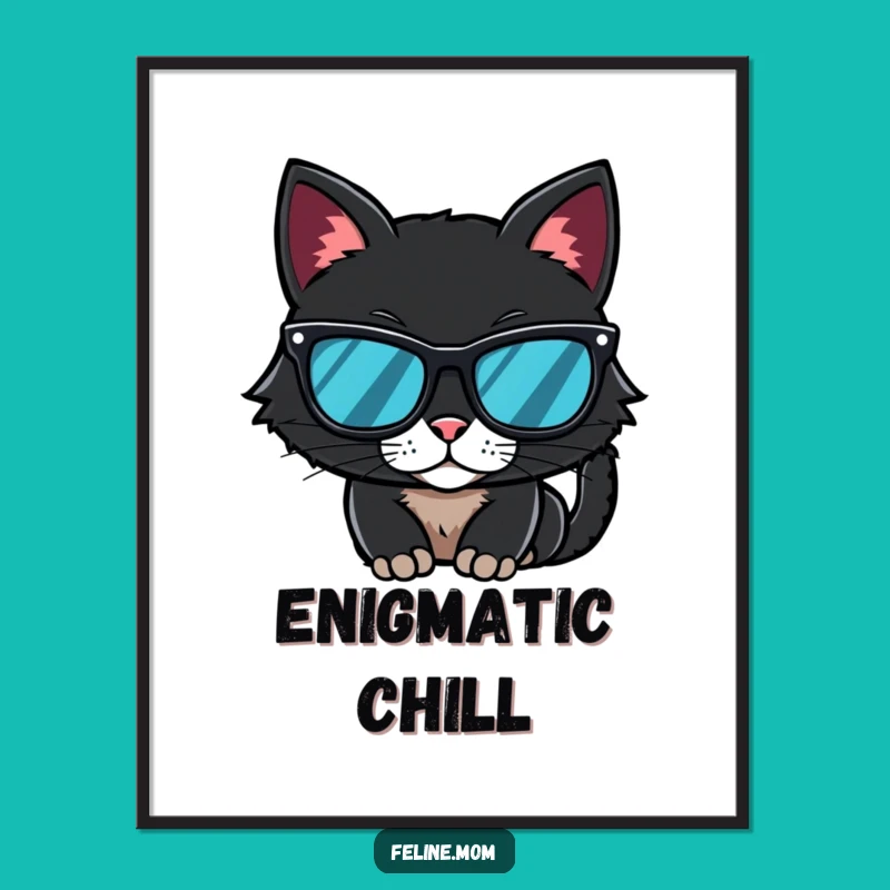 Funny Mysterious Black Cat Sunglasses Digital Art - Instant Cool Decor, The Perfect Funny Gift