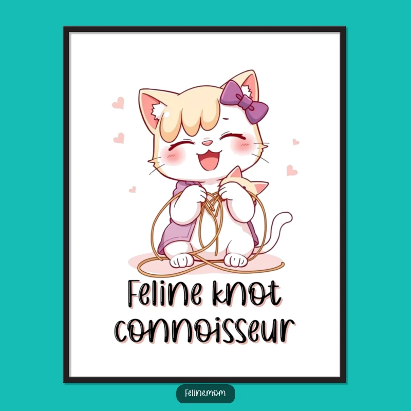 Funny Cat Lady String Digital Art, Instant Relatable Download