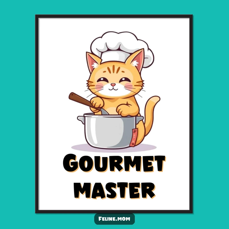 Funny Ginger Chef Cat Digital Art - Instant Culinary Humor for Your Walls