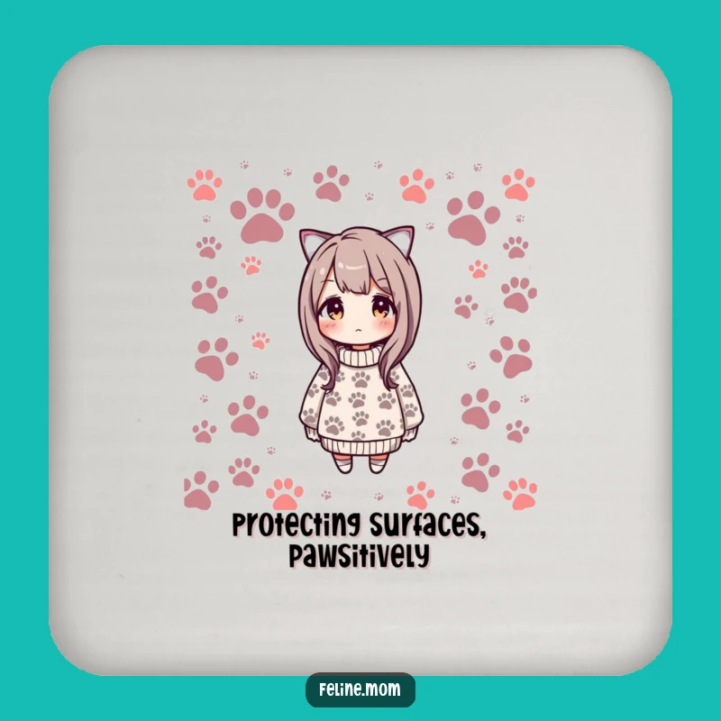 Funny Cat Paw Sweater Coasters (Set of 4) - Protect Surfaces with Humor