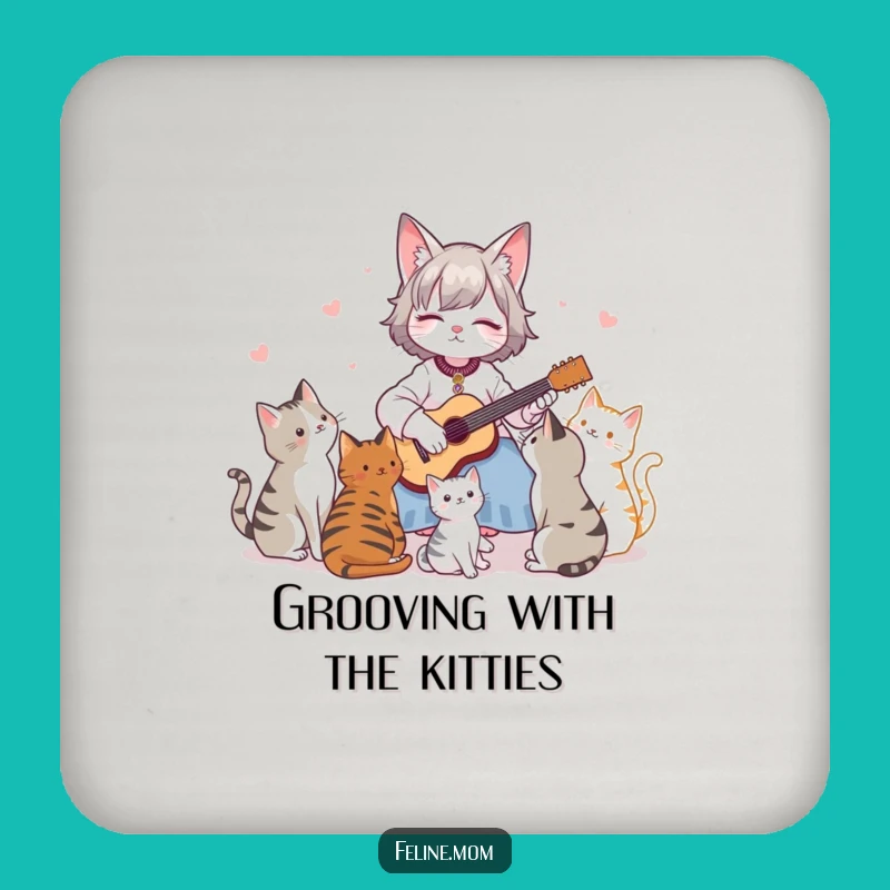 Funny Cat Serenade Drink Coaster: Protect Surfaces, Unique Funny Gift!