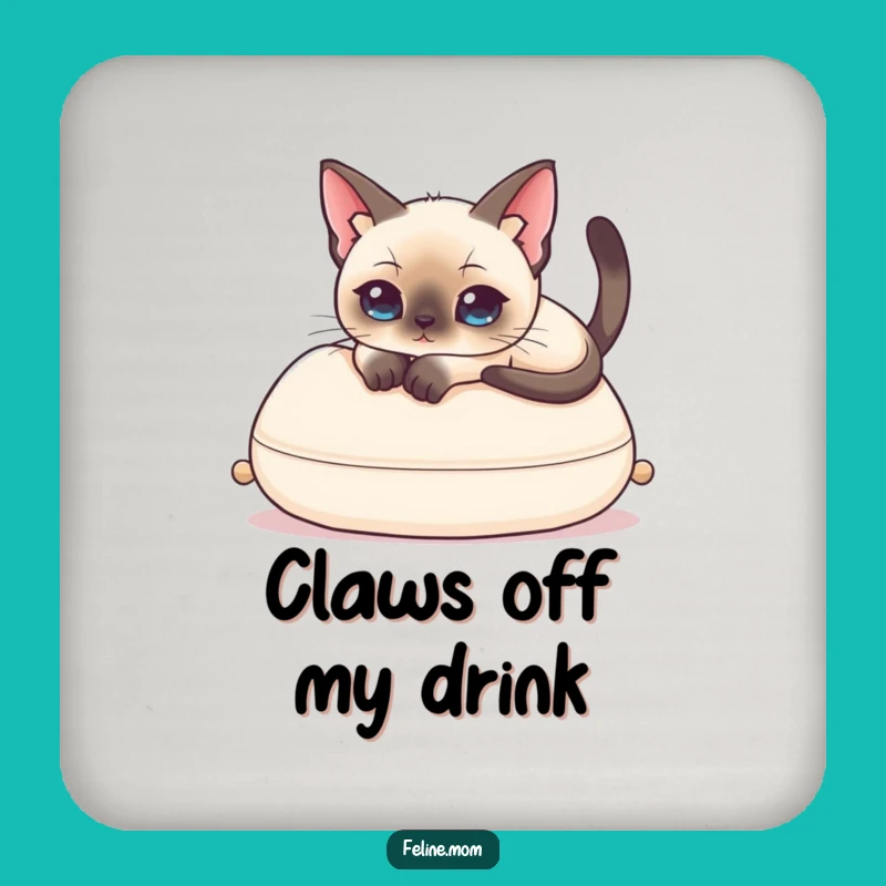 Funny Siamese Cat Coaster: Elegant Protection, Hilarious Tabletop Art, Perfect Funny Gift