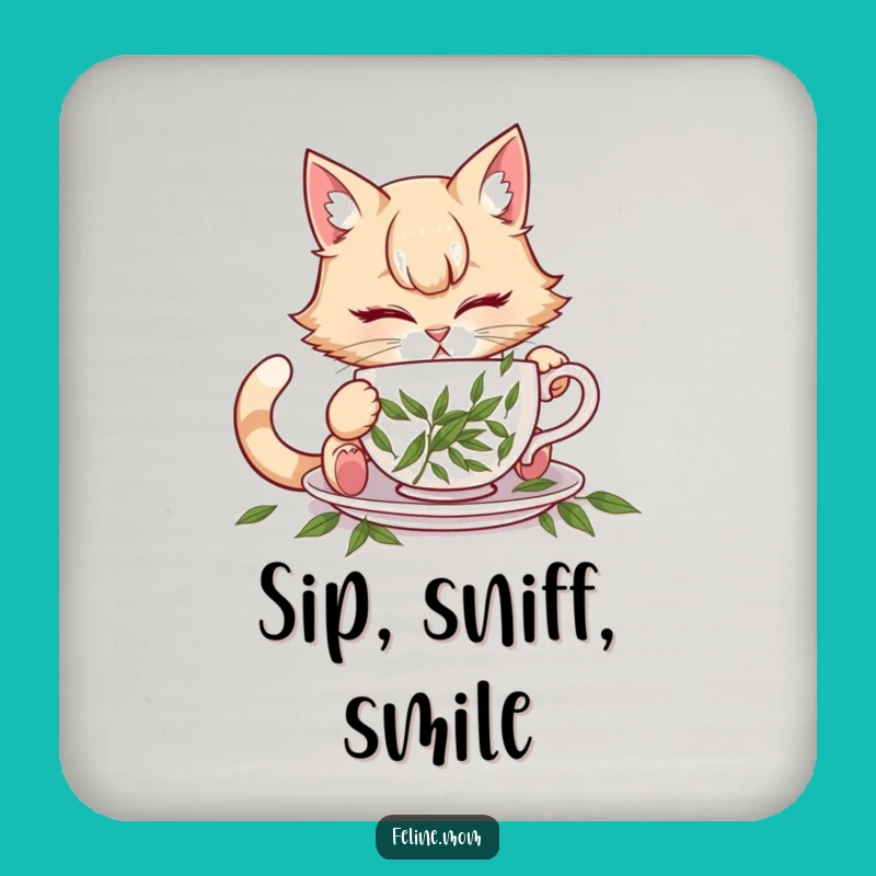 Funny Cat Lady Catnip Teacup Coaster Set - Protect Surfaces with Humor