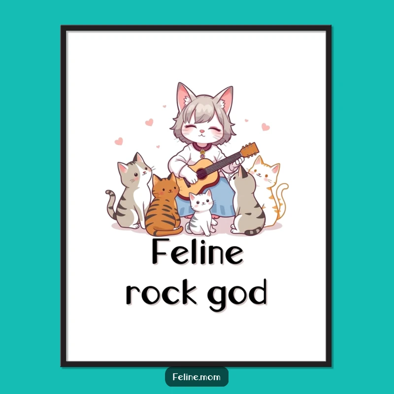 Funny Cat Serenade Poster: Charming Wall Art, Perfect Funny Gift for Cat Lovers!