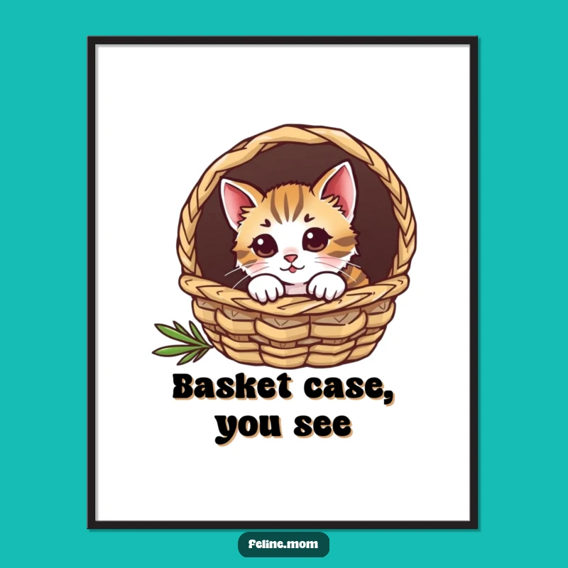 Funny Curious Cat Basket Wall Art: Charming & Quirky Decor