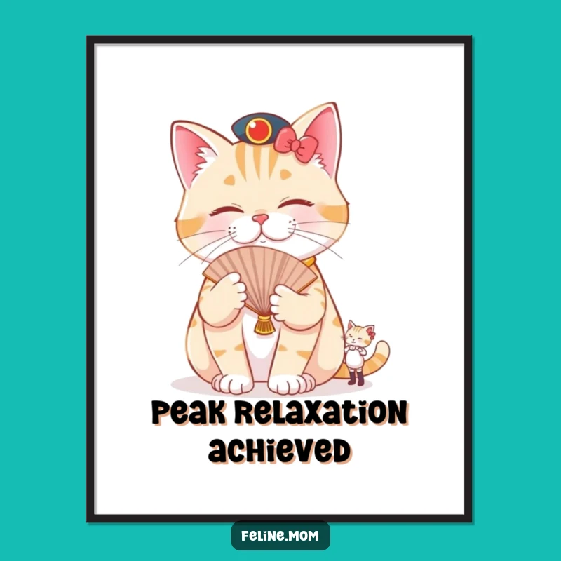 Funny Pampered Cat Poster: Fanned Feline Art, Hilarious Luxury Decor Gift