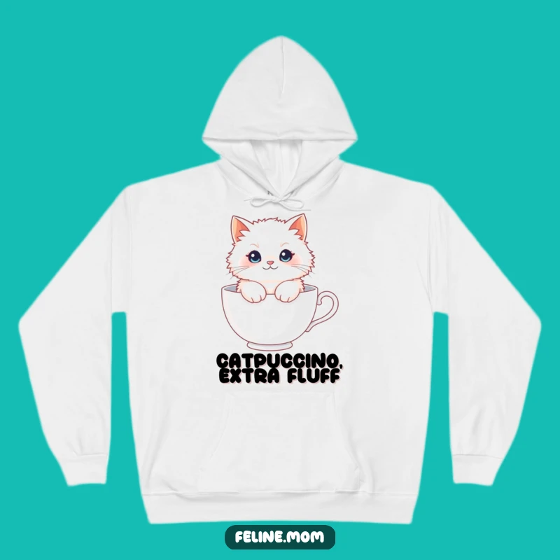 Cozy Funny Fluffy Cat Teacup Hoodie - Warm Cat Lover Gift