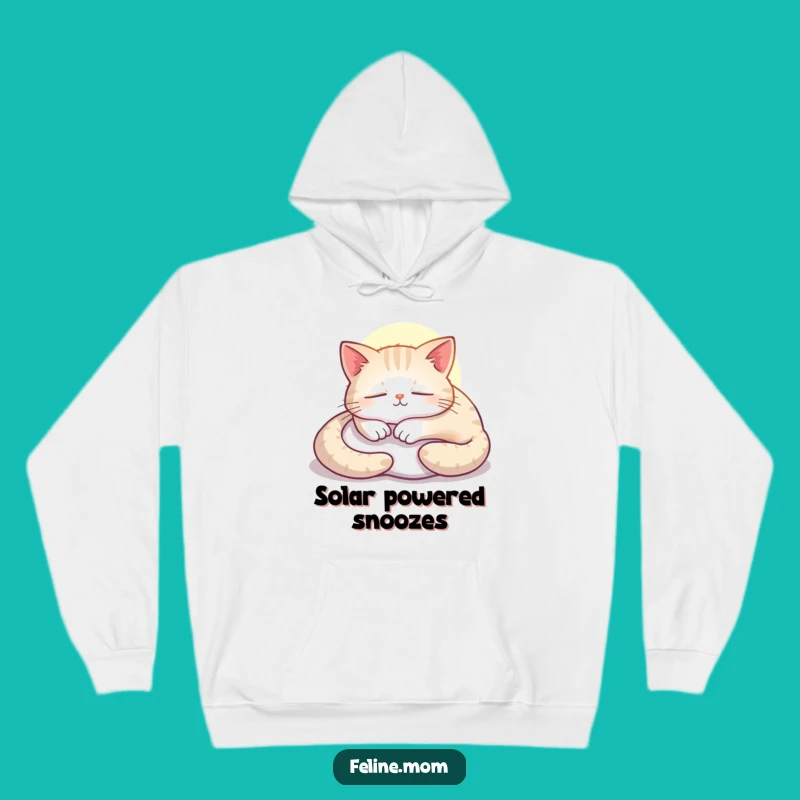 Cozy Funny Contented Cat Sunbeam Hoodie: Warm & Peaceful Gift