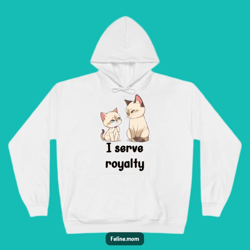 Funny Regal Siamese Slow Blink Hoodie: Cozy Cat Lady Gift for Ultimate Comfort