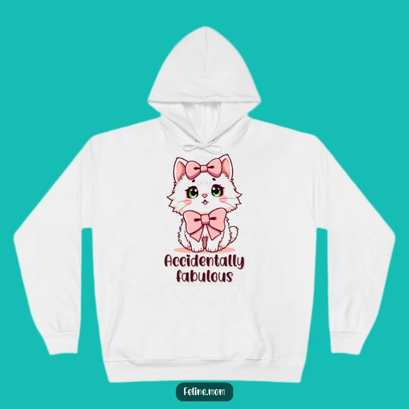 Funny Surprised Cat Hoodie: Cozy Fluffy Feline, Bow-Shocked, Ultimate Funny Gift!