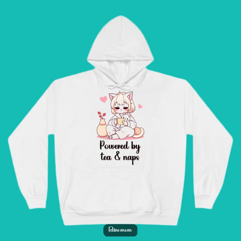 Funny Cat Lady Hoodie: Cozy Pajamas, Tea, & Cat Companion - Ultimate Comfort Gift