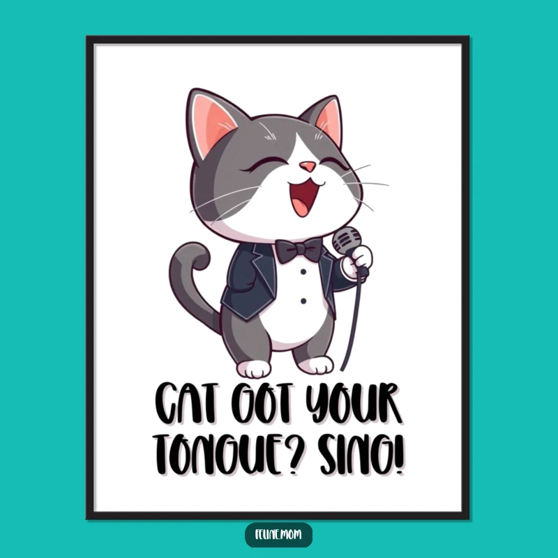 Free Printable Tuxedo Cat Wall Art: Funny Downloadable Decor for Music Lovers