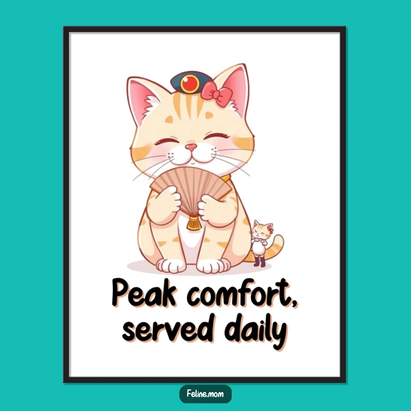 Free Printable Pampered Cat Wall Art: Ultimate Relaxation - Funny Downloadable Decor Gift!