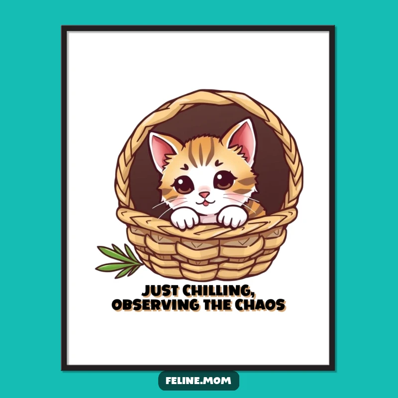 Funny Free Printable Cat Wall Art: Downloadable Art of a Curious Kitty