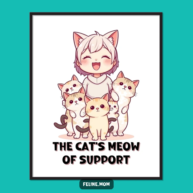 Funny Free Printable Wall Art: Cat Lady Carried by Cats Downloadable Decor