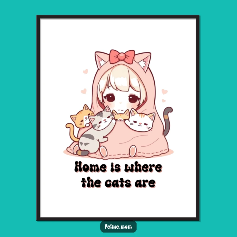 Free Printable Cozy Cat Lady Wall Art - Downloadable Decor for Ultimate Comfort