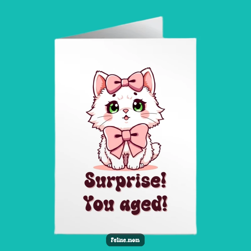 Free Printable Birthday Card: Surprised Fluffy Cat - Adorable Downloadable Gift