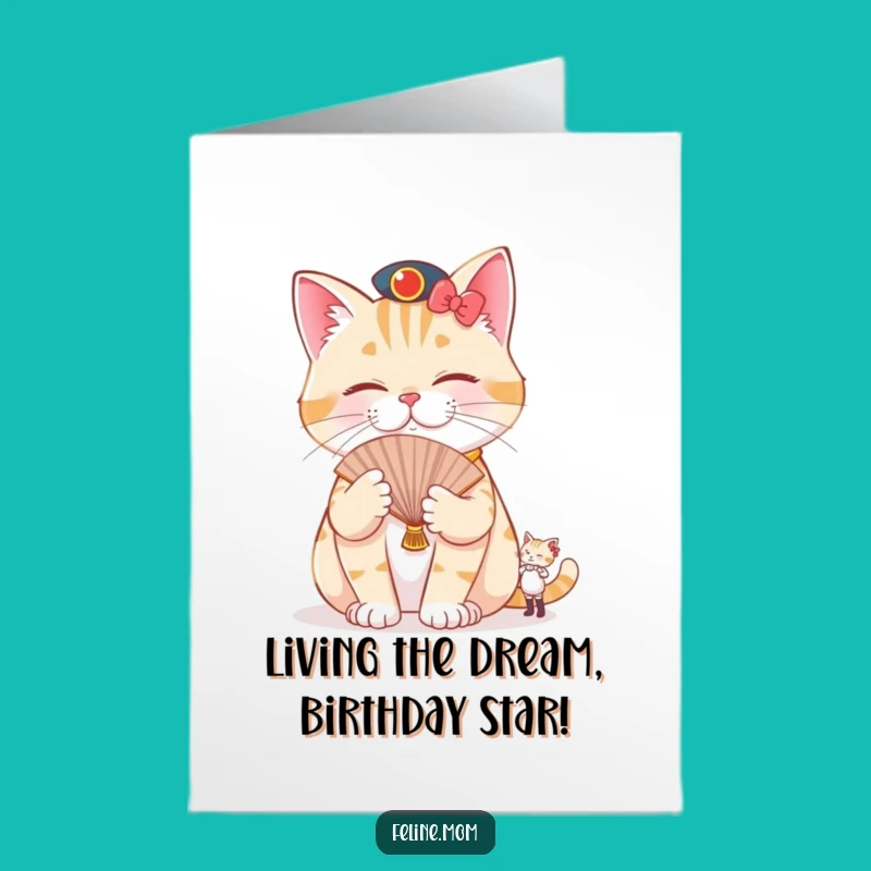 Free Printable Pampered Cat Birthday Card: Royal Service - Funny Downloadable Gift!