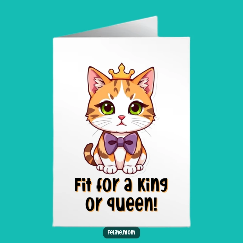 Free Printable Royal Calico Cat Congrats Card - Elegant Downloadable Celebration