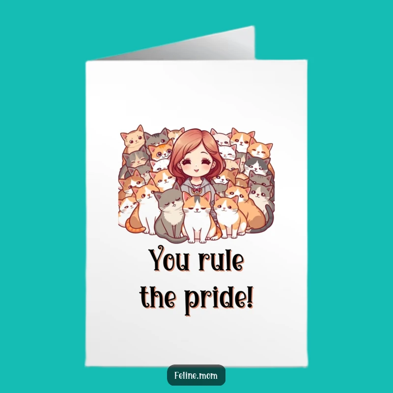 Free Printable Congrats Card: Cat Lady Mob Purring Praise Downloadable