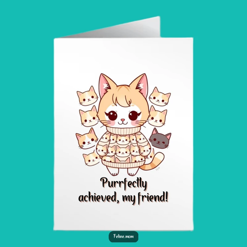 Free Printable Kawaii Cat Lady Congratulations Card: Hilarious Downloadable Gift for Any Occasion