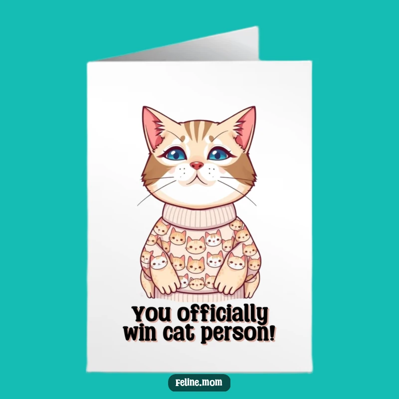 Free Printable Cat Lady Congrats Card: Funny Feline Fan Downloadable Gift for Cat Lovers
