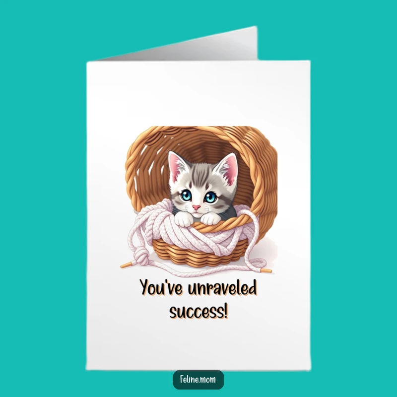 Free Printable Congrats Card: Kitten's Peeking Celebration